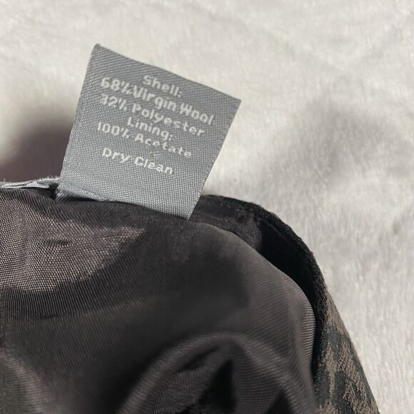 Ann Taylor Leopard Print Pencil Skirt Wool Blend Brown Women's Petites Sz 4P - Picture 6 of 8